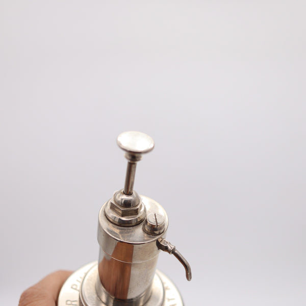 BENEY London 1928 British Counter Lighter Oil Pump Filler in Polished & Plated Steel