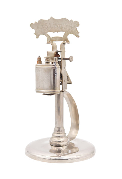 OLD TIMER 1930 Germany  Industrial Tall Desk petrol Lighter In Polished Chromed Steel
