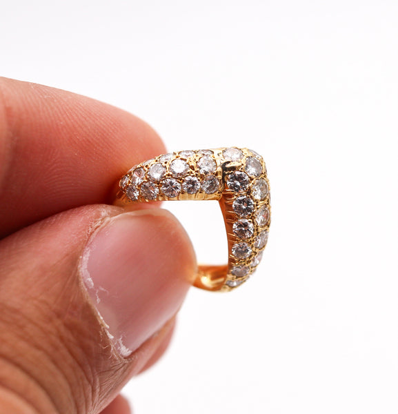 VAN CLEEF & ARPELS 1977 Paris V Ring In 18Kt Yellow Gold With 1.44 Cts In Diamonds