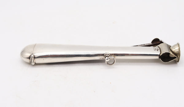 AUSTRIAN-BRITISH 1912 Cigar Cutter & Petrol Lighter Combination In .925 Sterling