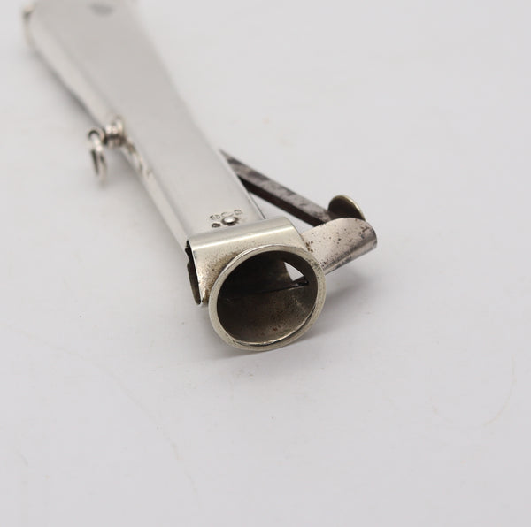 AUSTRIAN-BRITISH 1912 Cigar Cutter & Petrol Lighter Combination In .925 Sterling