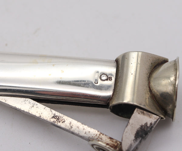 AUSTRIAN-BRITISH 1912 Cigar Cutter & Petrol Lighter Combination In .925 Sterling