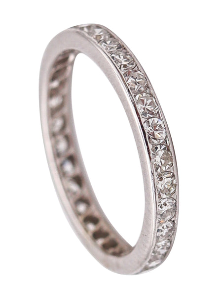 ART DECO 1930 Eternity Band Ring In Platinum With European White Diamonds