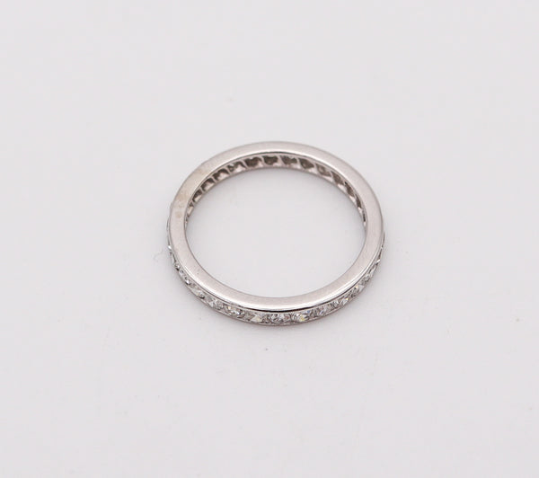 ART DECO 1930 Eternity Band Ring In Platinum With European White Diamonds