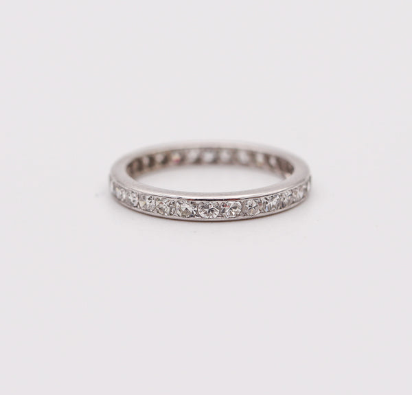 ART DECO 1930 Eternity Band Ring In Platinum With European White Diamonds