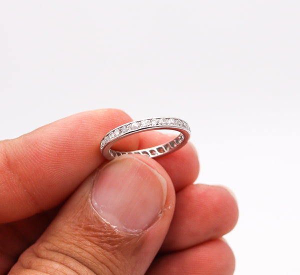 ART DECO 1930 Eternity Band Ring In Platinum With European White Diamonds