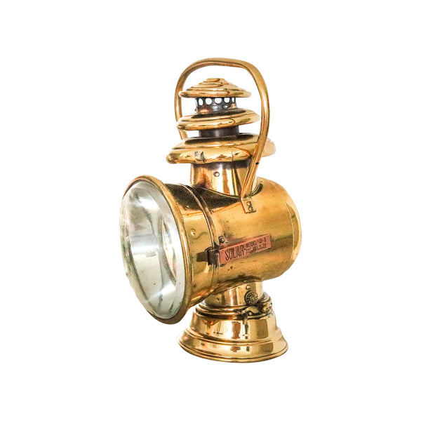 The Badger Brass Mfg Co. 1903 Solar Kerosene Automobile Lamp In Polished Brass