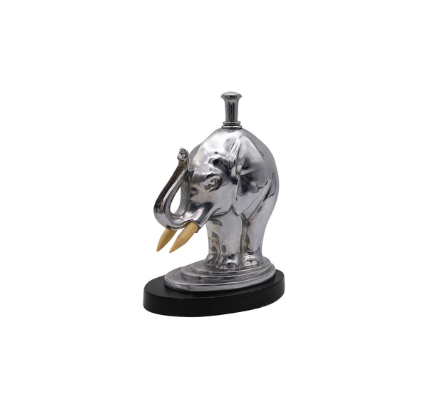 RONSON 1935 Elephant Touch-Tip Striker Lighter Black Cast Steel & Chromed Steel