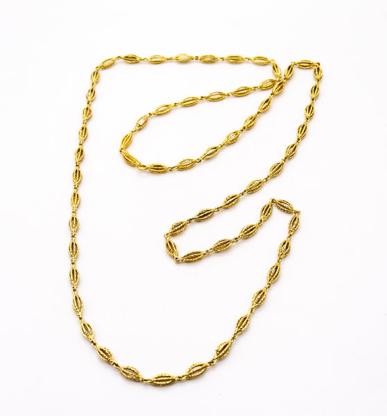 ANDREW GRIMA 1969 London Long Textured Chain In Solid 18Kt Yellow Gold