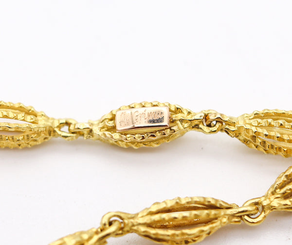 ANDREW GRIMA 1969 London Long Textured Chain In Solid 18Kt Yellow Gold