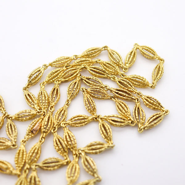 ANDREW GRIMA 1969 London Long Textured Chain In Solid 18Kt Yellow Gold