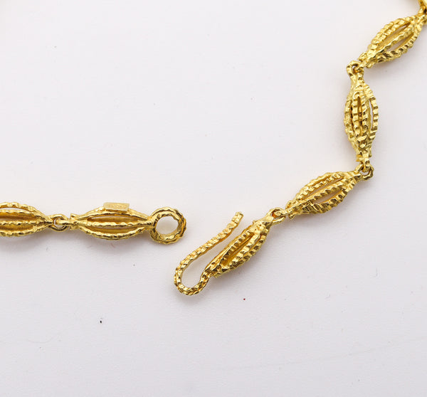 ANDREW GRIMA 1969 London Long Textured Chain In Solid 18Kt Yellow Gold