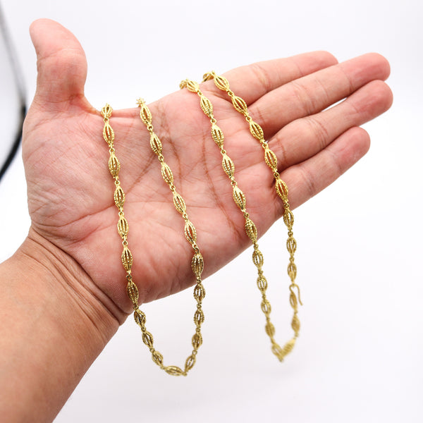 ANDREW GRIMA 1969 London Long Textured Chain In Solid 18Kt Yellow Gold