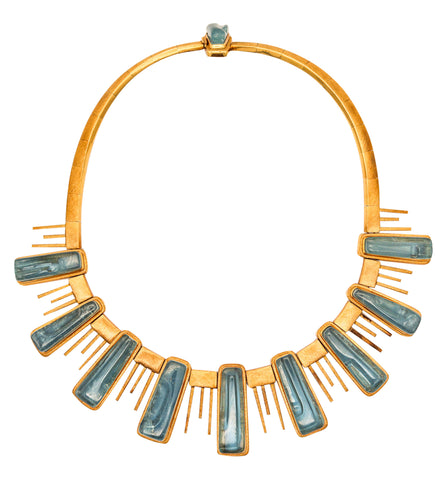 BURLE MARX 1970 Forma Livre Necklace In 18Kt Yellow Gold With Aquamarines