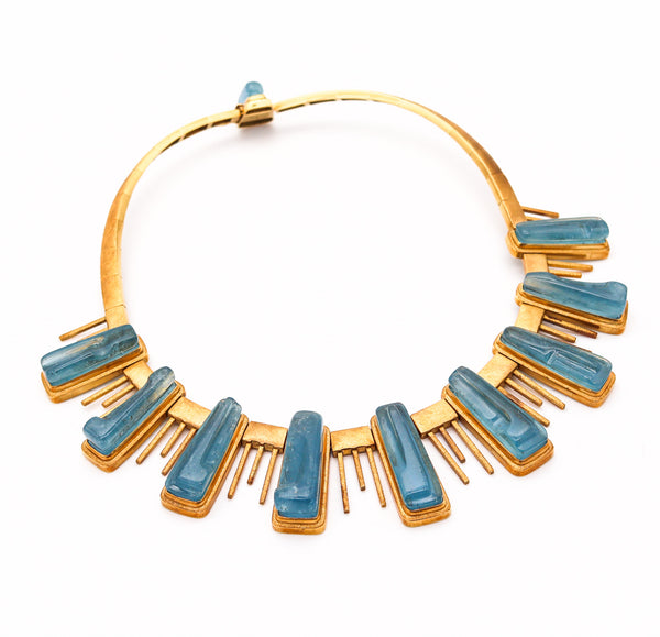 BURLE MARX 1970 Forma Livre Necklace In 18Kt Yellow Gold With Aquamarines