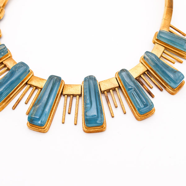 BURLE MARX 1970 Forma Livre Necklace In 18Kt Yellow Gold With Aquamarines