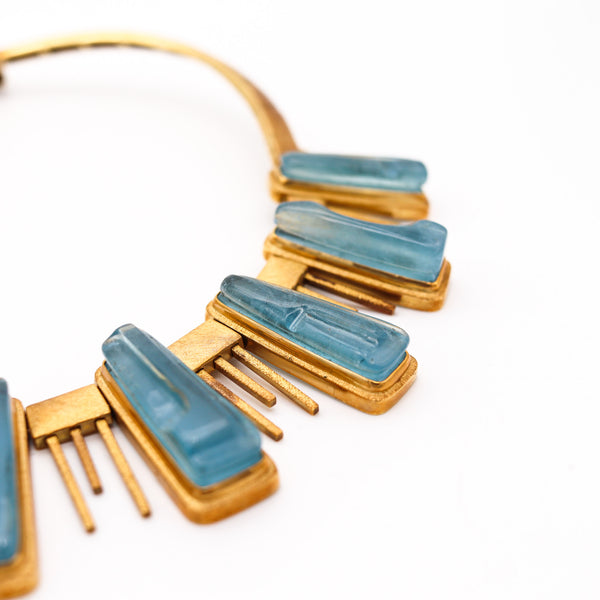 BURLE MARX 1970 Forma Livre Necklace In 18Kt Yellow Gold With Aquamarines