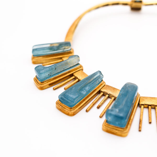 BURLE MARX 1970 Forma Livre Necklace In 18Kt Yellow Gold With Aquamarines