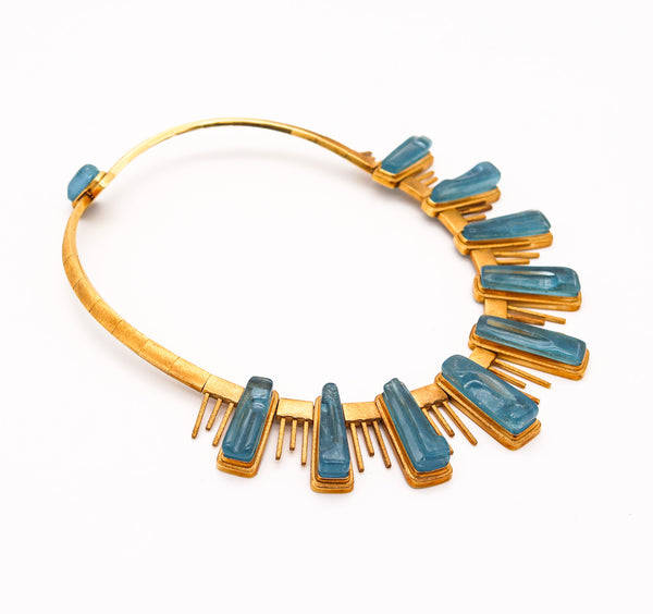 BURLE MARX 1970 Forma Livre Necklace In 18Kt Yellow Gold With Aquamarines