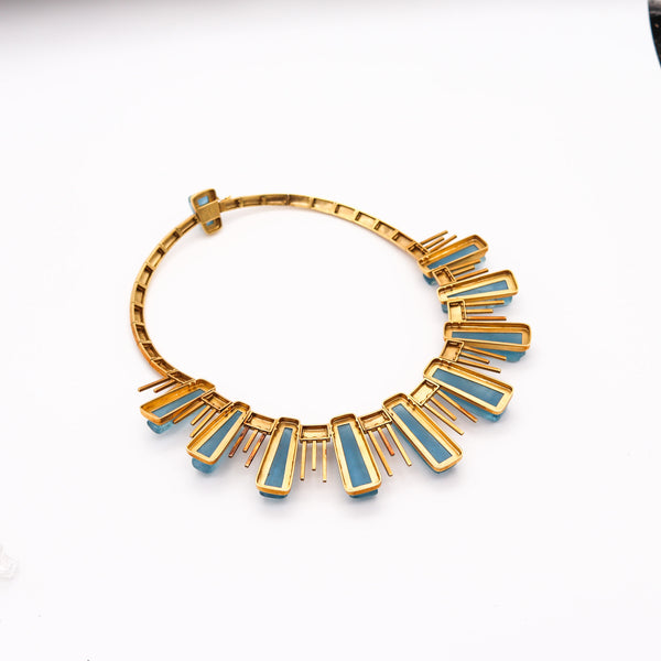 BURLE MARX 1970 Forma Livre Necklace In 18Kt Yellow Gold With Aquamarines