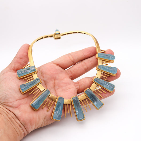 BURLE MARX 1970 Forma Livre Necklace In 18Kt Yellow Gold With Aquamarines