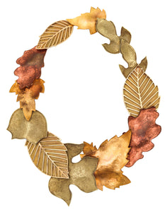 TIFFANY & CO. 1981 Angela Cummings Three Color Leaves Necklace In 14Kt Gold