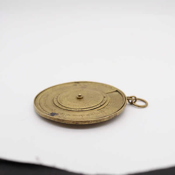 CHRISTOPH EHRENFRIED 1724 Calendar & Moon-Phase Round Sliding Chart In Bronze