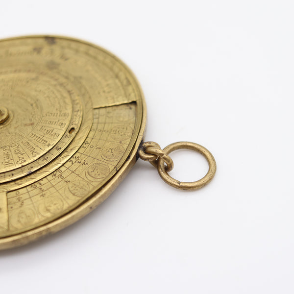 CHRISTOPH EHRENFRIED 1724 Calendar & Moon-Phase Round Sliding Chart In Bronze