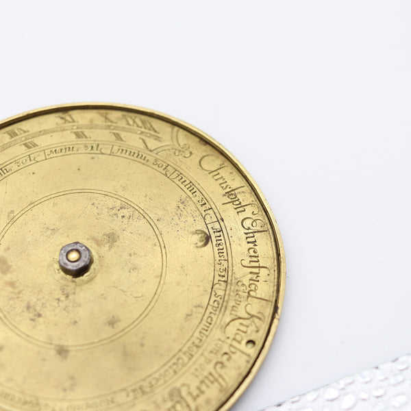 CHRISTOPH EHRENFRIED 1724 Calendar & Moon-Phase Round Sliding Chart In Bronze