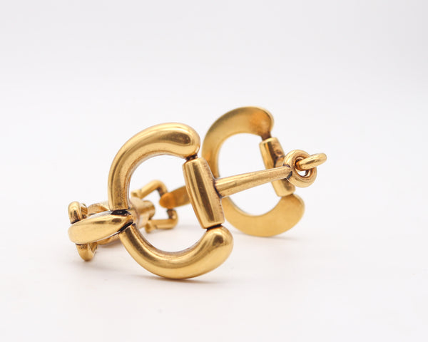 GUCCI Milano 1970 Vintage Double Horsebit Bracelet In Solid Gilt Bronze