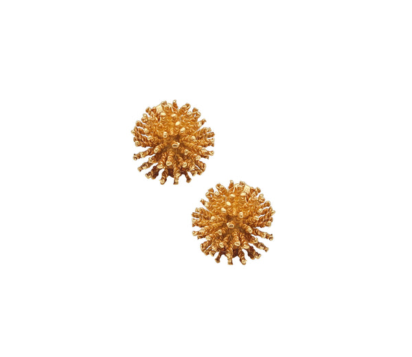 -Tishman & Lipp Sputnik Spikes Clips-On Earrings In Solid 18Kt Yellow Gold