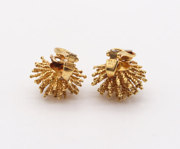 -Tishman & Lipp Sputnik Spikes Clips-On Earrings In Solid 18Kt Yellow Gold
