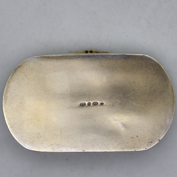 -David Andersen 1910 Art Nouveau Enameled Guilloche Snuff Box In .925 Sterling Silver