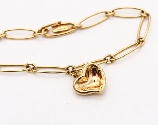 -Tiffany & Co. By Elsa Peretti Links Bracelet With Heart In Solid 18Kt Yellow Gold