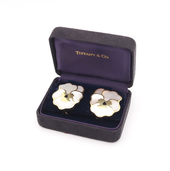 -Tiffany & Co. 1980 Angela Cummings Allure Floral Earrings In 18Kt Yellow Gold