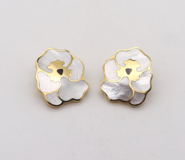 -Tiffany & Co. 1980 Angela Cummings Allure Floral Earrings In 18Kt Yellow Gold