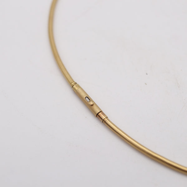 GERMAN MODERNISM 1970 Necklace-Pendant 18Kt Yellow Gold And 95.44 Cts Topaz