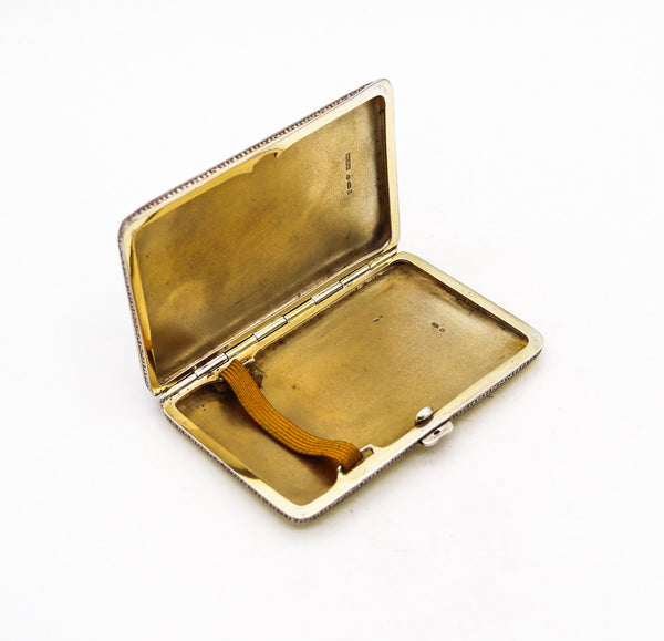 -H.C. Freeman 1929 Austrian Enamel Case Box With River Landscape In .925 Sterling Silver