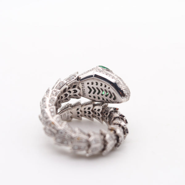 -Bvlgari Roma Serpenti Ring In 18Kt Gold With 7.36 Ctw In Diamonds And Emerald