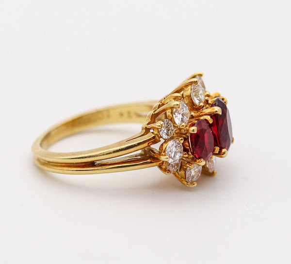 KURT WAYNE Ring In 18Kt Yellow Gold With 4.22 Ctw Vivid Rubies And Diamonds