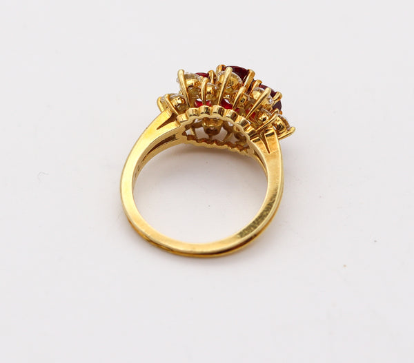 KURT WAYNE Ring In 18Kt Yellow Gold With 4.22 Ctw Vivid Rubies And Diamonds