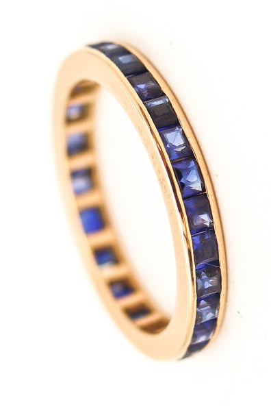 ETERNITY Ring Band In 14 Kt Yellow Gold With 1.96 Ctw In Vivid Blue Sapphires