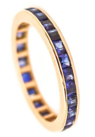 ETERNITY Ring Band In 14 Kt Yellow Gold With 1.96 Ctw In Vivid Blue Sapphires