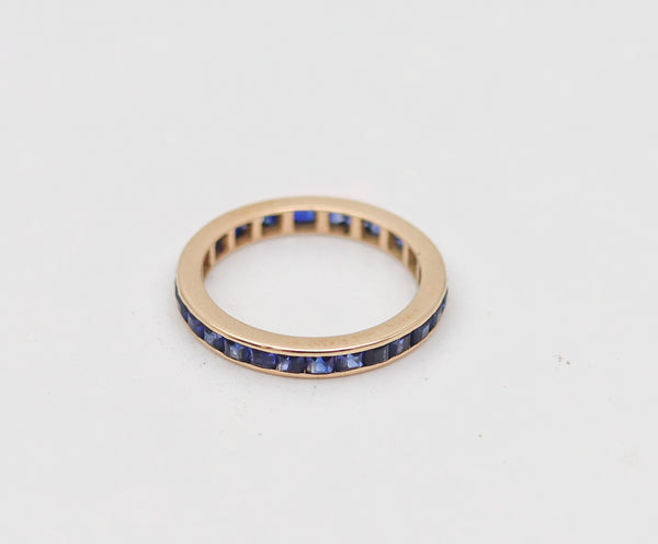 ETERNITY Ring Band In 14 Kt Yellow Gold With 1.96 Ctw In Vivid Blue Sapphires