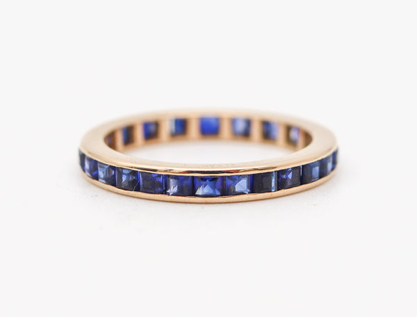 ETERNITY Ring Band In 14 Kt Yellow Gold With 1.96 Ctw In Vivid Blue Sapphires