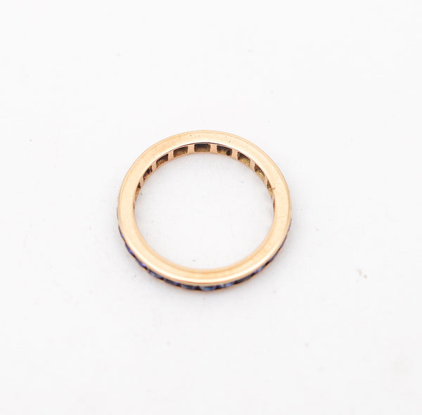 ETERNITY Ring Band In 14 Kt Yellow Gold With 1.96 Ctw In Vivid Blue Sapphires