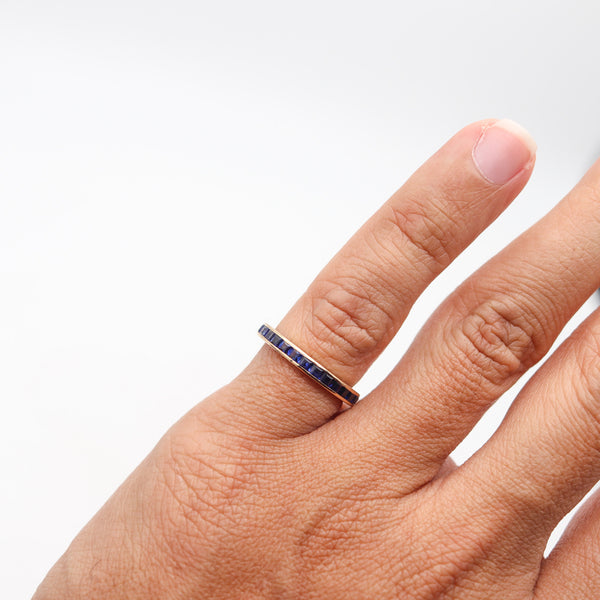 ETERNITY Ring Band In 14 Kt Yellow Gold With 1.96 Ctw In Vivid Blue Sapphires