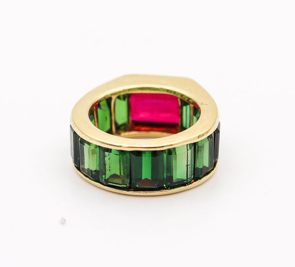 MODERNIST Riviera Cocktail Ring In 18Kt Gold With 13.31 Ctw In Tourmalines