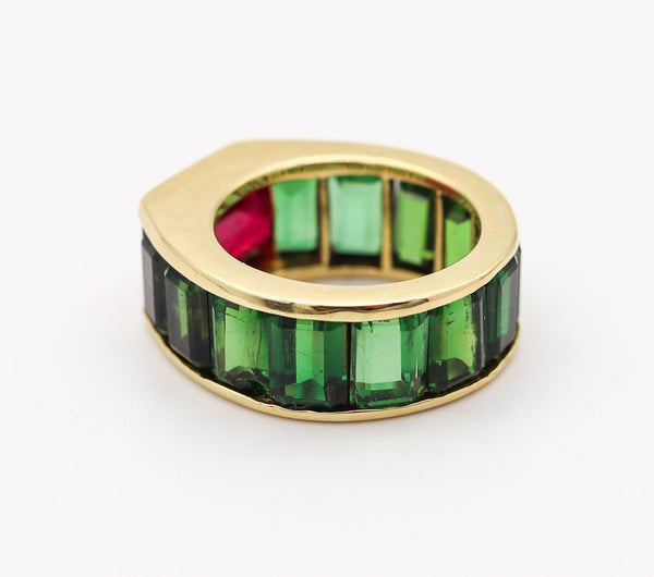 MODERNIST Riviera Cocktail Ring In 18Kt Gold With 13.31 Ctw In Tourmalines