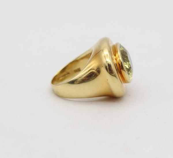 TIFFANY & CO. Paloma Picasso Cocktail Ring In 18Kt Yellow Gold 9.45 Cts Peridot